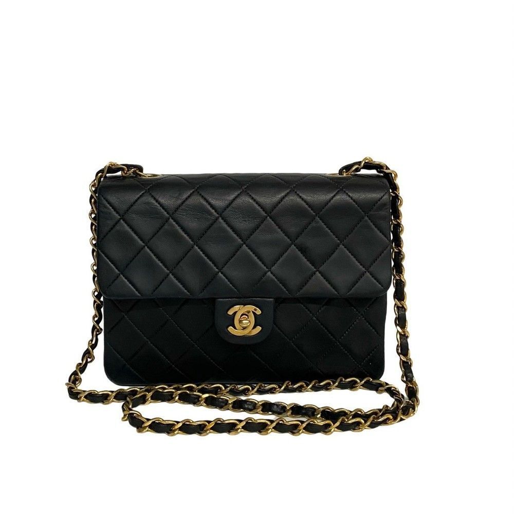 Chanel Chain Shoulder Leather Navy Shoulder Bag